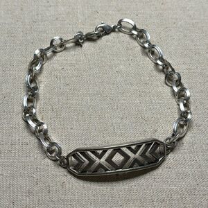 💛 Premier Designs Silver Plated X Face Plate Bracelet / Anklet